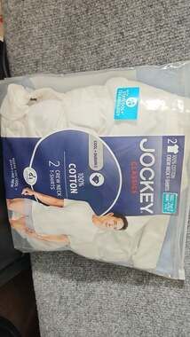 Jockey Classics Men's 100% Cotton Crew Neck T-Shirts, 2-Pack, White, Size 2XLT